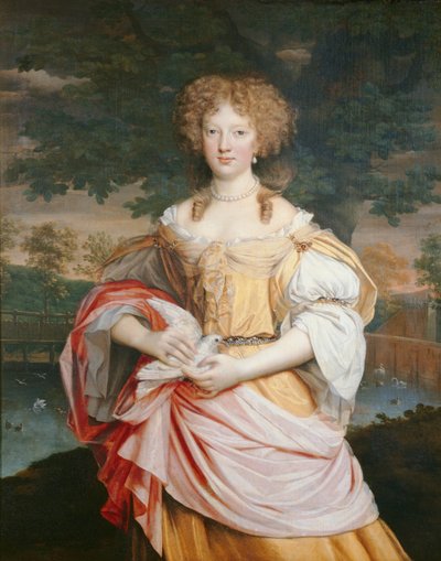 Portret van Mary Wilbraham (1661-1737) door John Michael Wright